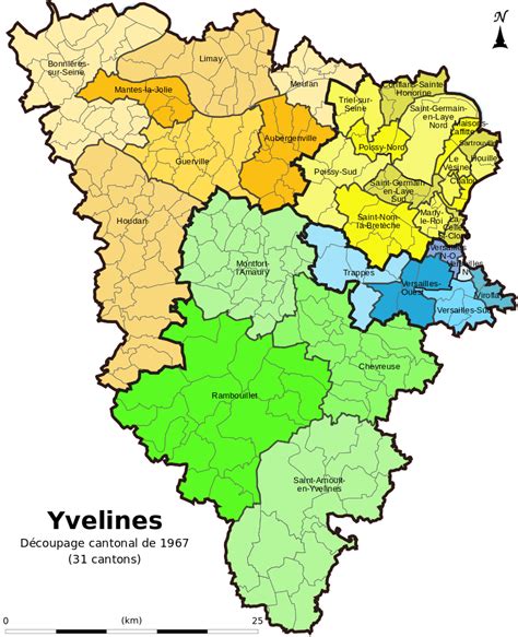 Carte des Yvelines et du Val d'Oise avec des points d'intérêt principaux