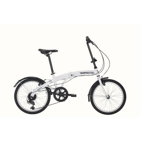 Description : Vue latérale du vélo pliant Wayscral Flexy 215 montrant son cadre en aluminium, ses roues de 20 pouces et son design compact.