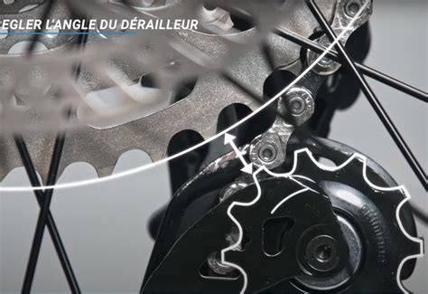 Schéma expliquant le réglage des limites haute et basse du dérailleur arrière