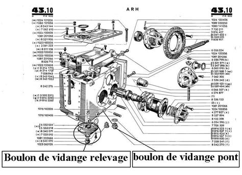 Vue éclatée d'un système de relevage hydraulique de tracteur