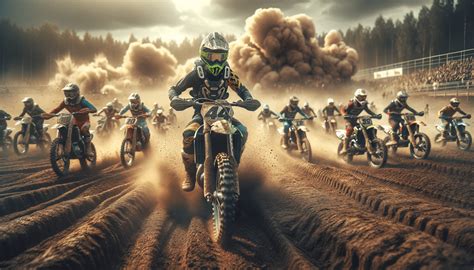 Graphismes photoréalistes d'un circuit de motocross avec des motos et des quads en action