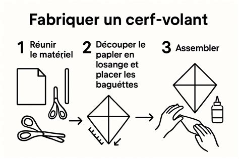 Illustration schématique d'un cerf-volant avec ses différentes lignes de bridage.