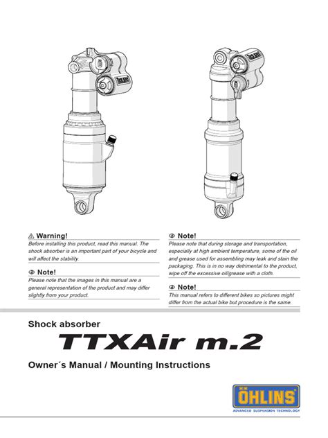 Comparaison visuelle des différentes gammes d'amortisseurs Öhlins (STX 22 Air, TTX Air, TTX 22 M) avec leurs caractéristiques clés.