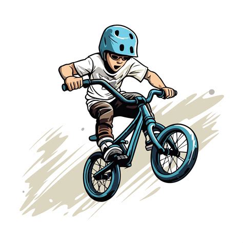 Illustration d'un jeune rider BMX en action, mettant en avant ses chaussures.