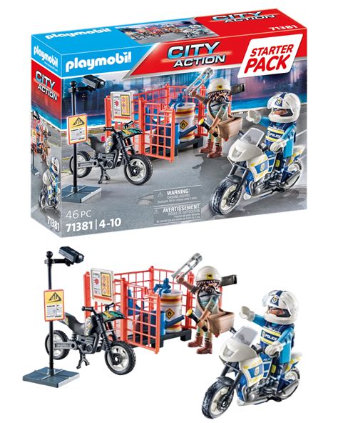 Un policier Playmobil City Action en uniforme avec des accessoires