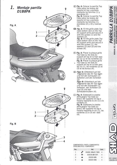 Schéma de montage du support SHAD Top Master sur une moto
