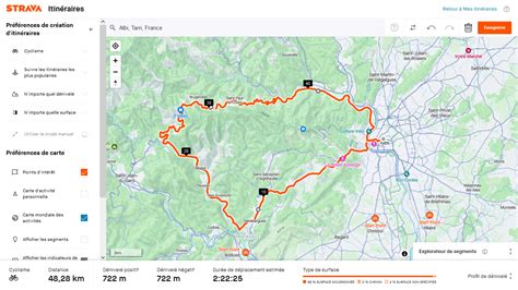 Carte Strava représentant des segments de course avec des classements affichés.