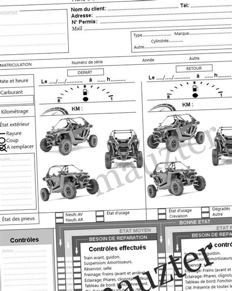 Infographie montrant les points clés de l'entretien d'un quad 50cc