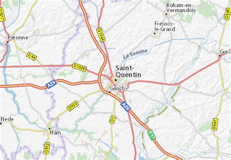 Carte de localisation de Saint-Quentin et de ses environs industriels