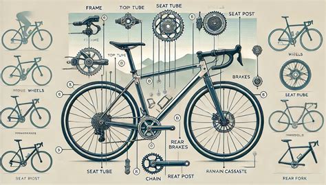 Illustration d'un vélo moderne avec différentes options de transport
