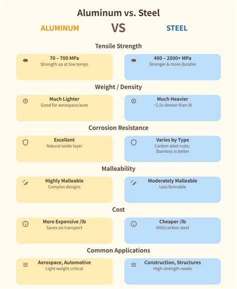 Comparaison visuelle des matériaux (acier vs aluminium) pour les composants de chaîne