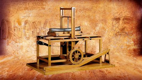 Schéma d'une scie hydraulique de Léonard de Vinci