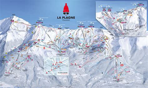 Carte de La Plagne avec les points de départ des balades en VTT électrique