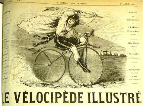Illustration d'une page du Vélocipède Illustré avec des publicités d'époque