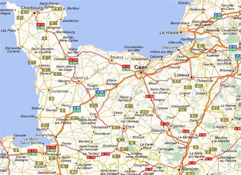 Carte des parcours cyclistes du club en Basse Normandie