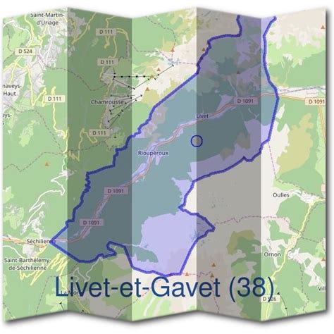 Carte topographique de Livet-et-Gavet avec superposition des sentiers de trail