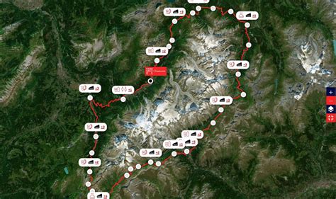 Carte montrant le tracé d'une course de trail longue distance à Livet-et-Gavet