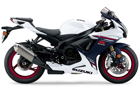 Vue latérale de la Suzuki GSX-R 750, mettant en évidence sa silhouette élancée et son bras oscillant.