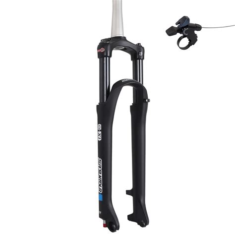 Schéma comparatif des gammes de fourches SR Suntour pour VTT.