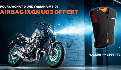 Gilet airbag Ixon offert avec l'achat de scooters Yamaha MT-07 et MT-09 Y-AMT