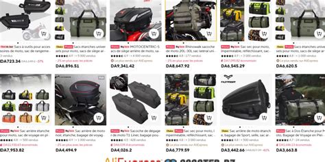 Collage de divers accessoires de bagagerie moto