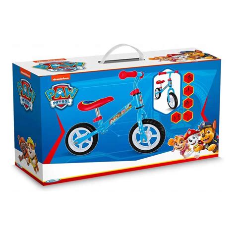 Photo d'une draisienne Paw Patrol bleue et rouge
