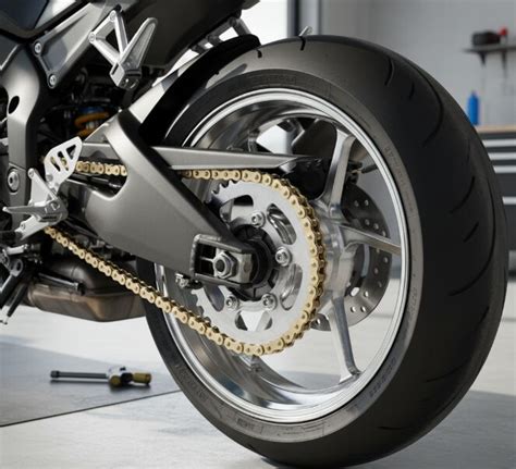 Illustration du processus de lubrification d'une chaîne de moto