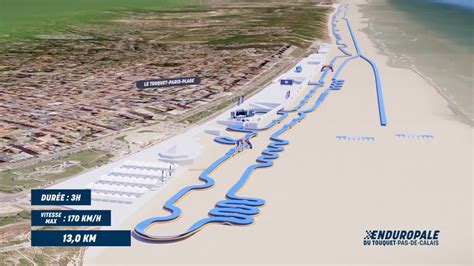 Vue aérienne de la plage du Touquet lors de l'Enduropale, avec des centaines de motos participant à la course.