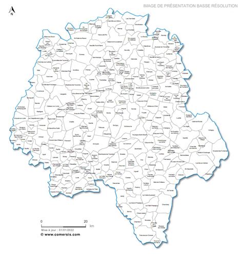 Carte du département d'Indre-et-Loire avec des points marquant l'emplacement des clubs