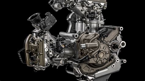 Vue détaillée du moteur Testastretta 11° 937 cc du Ducati Monster.