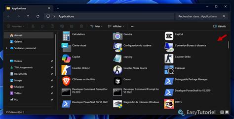 Capture d'écran montrant la liste des applications installées dans Windows avec une option pour désinstaller.
