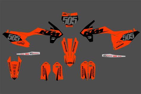 Photo d'une KTM SX 2003 avec un kit déco personnalisé