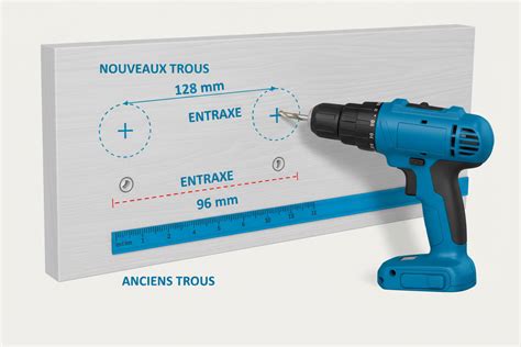 Infographie expliquant comment mesurer l'entraxe pour l'installation des AERO PLUG et les options de réglage.