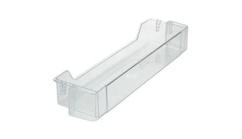 Illustration d'un balconnet de porte de réfrigérateur en plastique transparent avec des bouteilles rangées