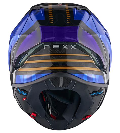 Schéma technique du casque Nexx X.R3R montrant les différentes couches de la coque, le système de ventilation et l'intérieur