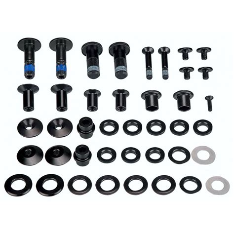 Schéma explicatif des composants d'un kit de visserie pour bulle de moto (vis, rondelle, caoutchouc)